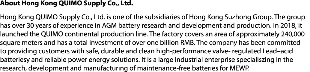 About Hong Kong QUIMO Supply Co., Ltd. Hong Kong QUIMO Supply Co., Ltd. is one of the subsidiaries of Hong Kong Suzho...