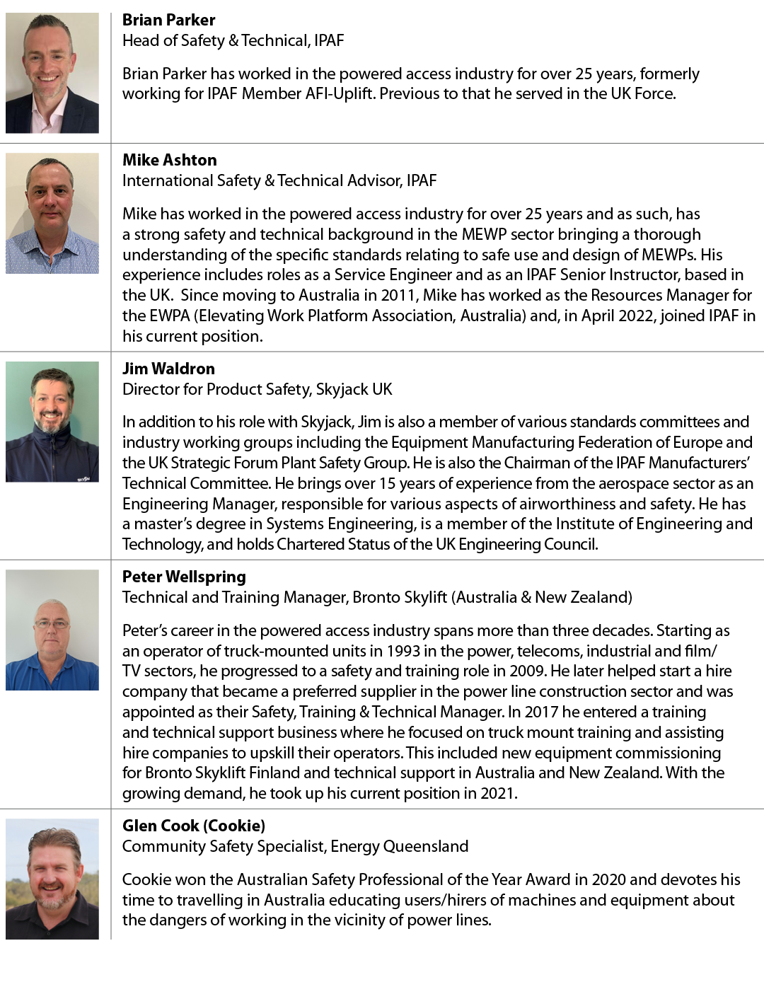 ￼,Brian Parker Head of Safety & Technical, IPAF Brian Parker has worked in the powered access industry for over 25 ye...