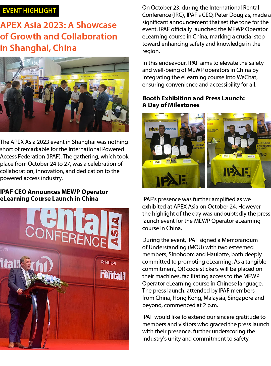 ￼ APEX Asia 2023: A Showcase of Growth and Collaboration in Shanghai, China ￼ The APEX Asia 2023 event in Shanghai wa...