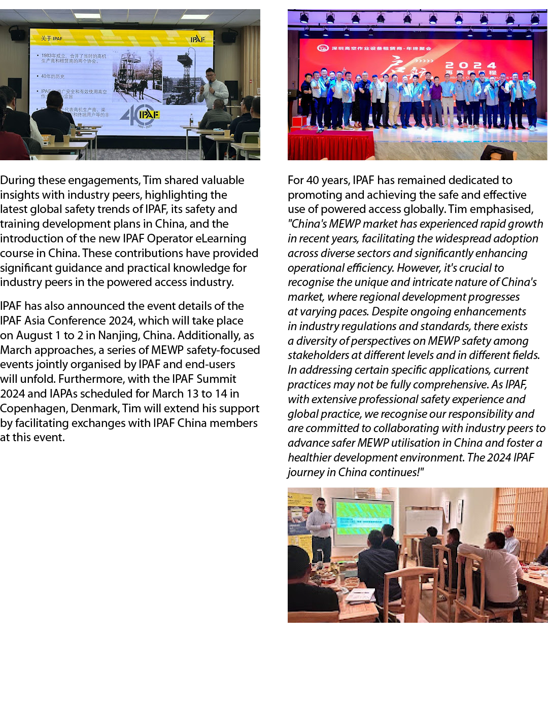 ￼ During these engagements, Tim shared valuable insights with industry peers, highlighting the latest global safety t...