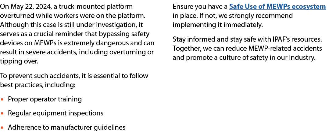 On May 22, 2024, a truck mounted platform overturned while workers were on the platform. Although this case is still ...