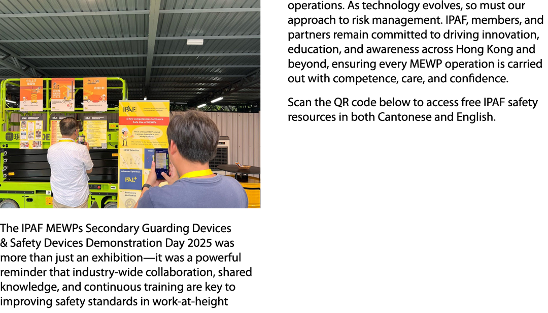 ￼ The IPAF MEWPs Secondary Guarding Devices & Safety Devices Demonstration Day 2025 was more than just an exhibition—...