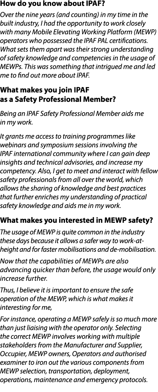 How do you know about IPAF? Over the nine years (and counting) in my time in the built industry, I had the opportunit...